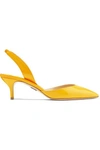 Paul Andrew Rhea Patent-leather Slingback Pumps In Yellow