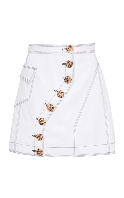 Acler Golding Denim Skirt In White