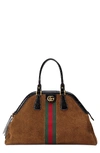 Gucci Large Re(belle) Suede Satchel In Multi