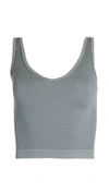 Free People Intimately Fp Solid Rib Brami Crop Top In Gray