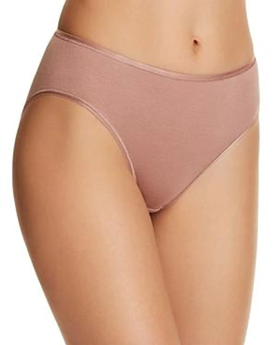 Hanro Midi Satin-trimmed Mercerized Cotton Briefs In Antique Rose