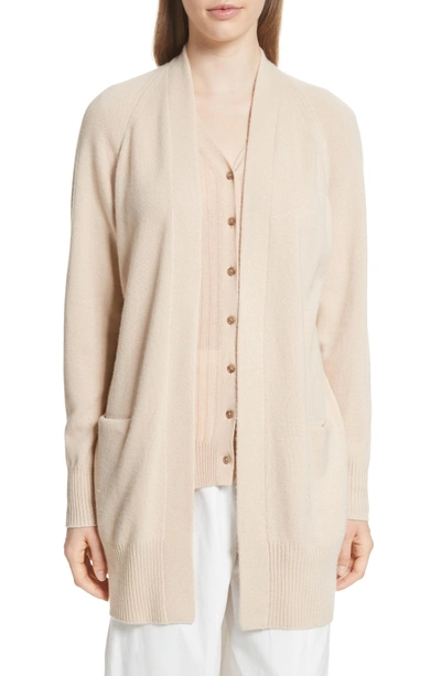 Vince Open Front Cashmere Long Cardigan In Praline