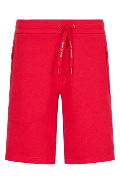 Armani Exchange Bermuda Sweat Shorts In Red