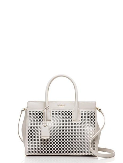 Kate Spade Cameron Street Perforated Candace Satchel In Crisp