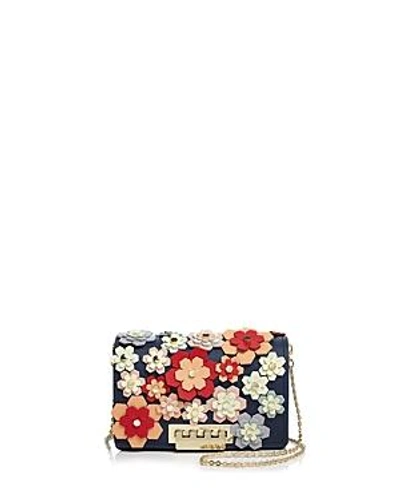 Zac Zac Posen Earthette Accordion Leather Crossbody In Blue Multi/gold