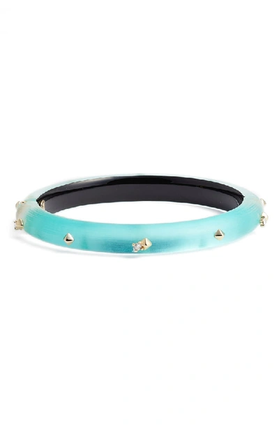 Alexis Bittar Golden Studded Hinge Bracelet, Mint Green