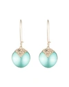 Alexis Bittar Crystal Embellished Sphere Drop Earrings In Mint/gold