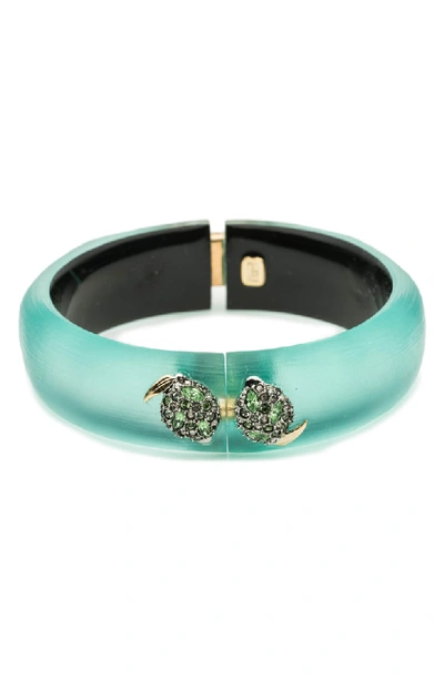 Alexis Bittar Crystal Encrusted Lime Bangle Bracelet In Mint Green