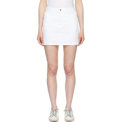 Frame White 'le Mini' Denim Skirt In Blanc