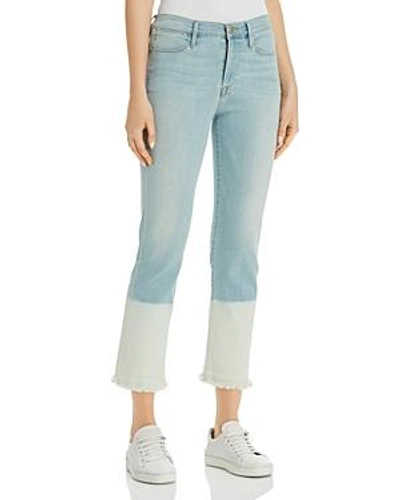 Frame Le High Straight Release-hem Jeans In Finchley In Blue