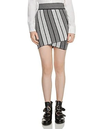Maje Jessy Herringbone Strip Miniskirt In Multico