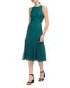 Whistles Nora Lace Dress In Dark Green