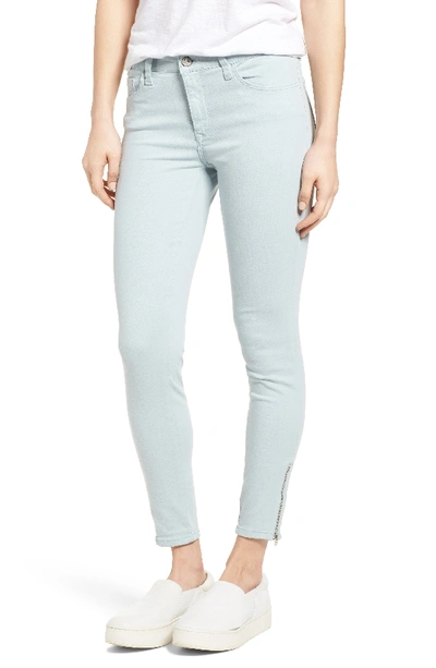 Mavi Adriana Ankle Zip Skinny Jeans In Slate Twill In Zip Slate Twill