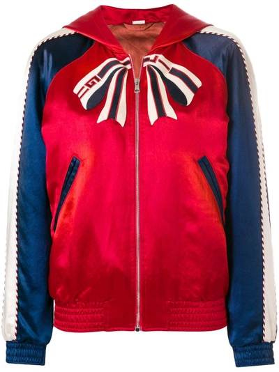 Gucci Embroidered Hooded Bomber Jacket