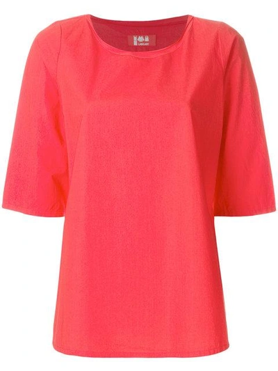 Labo Art Cropped Sleeves Blouse In Red