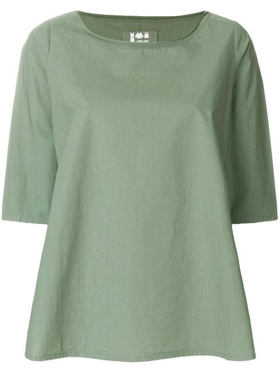 Labo Art Cropped Sleeves Blouse In Green