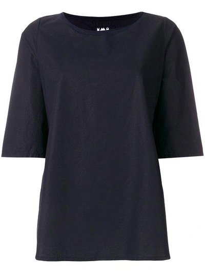 Labo Art Cropped Sleeves Blouse - Blue