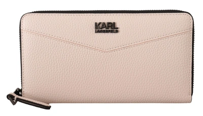 Karl Lagerfeld Light Pink Zip Closure Karl Wallet