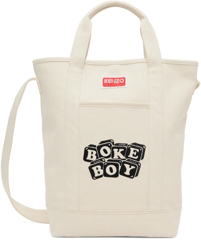 Kenzo Off-white  Paris Boke Boy Tote In 03 Ecru