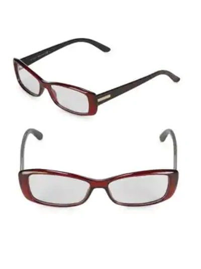 Gucci 65mm Rectangle Optical Glasses In Red