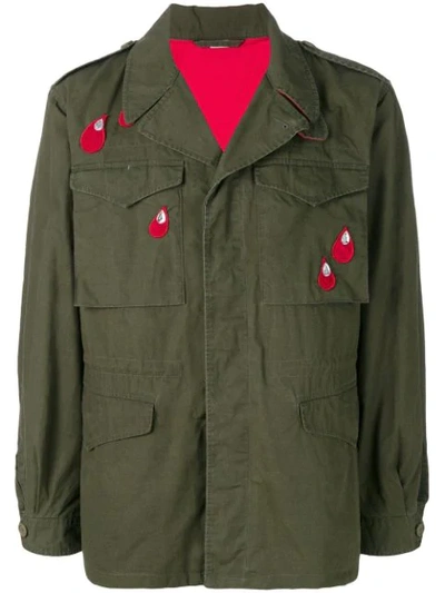 Gucci Patch Coated Cotton Canvas Field Jacket In Army Green | ModeSens