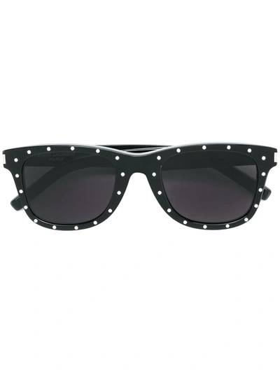 Saint Laurent Designer Sunglasses Sl 51-029 Black Studded Acetate Women's Sunglasses In Noir-gris