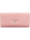 Prada Quilted Leather Continental Wallet In Pink