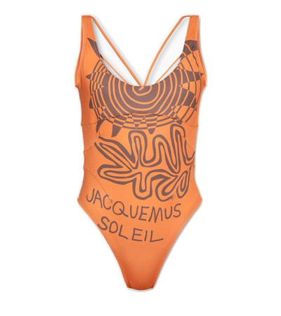 Jacquemus Le Bas De Maillot Signature Swimsuit In Orange