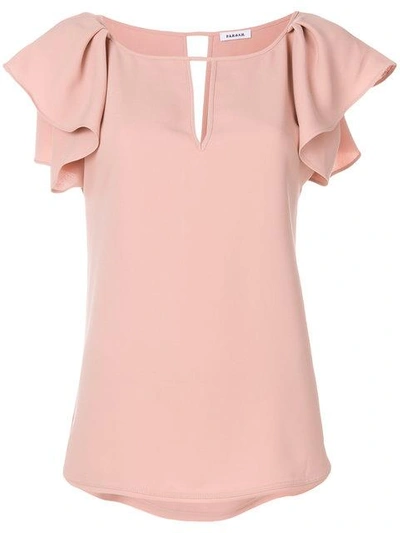 P.a.r.o.s.h . Ruffled Sleeves Blouse - Pink In Pink & Purple