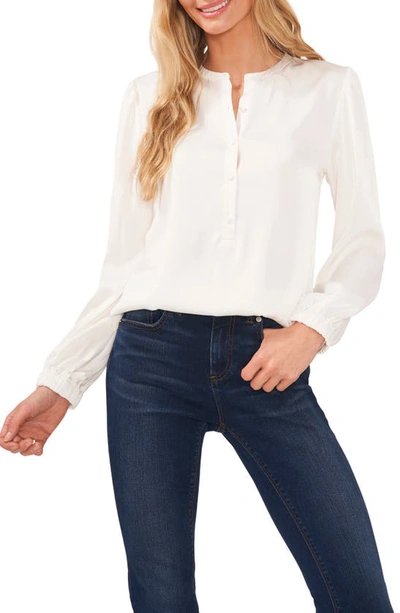 Cece Charmeuse Blouse In Soft Ecru