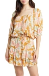 Rip Curl Always Floral Bubble Hem Top In Gold