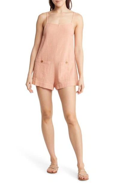 Rip Curl Classic Surf Tank Romper In Light Coral