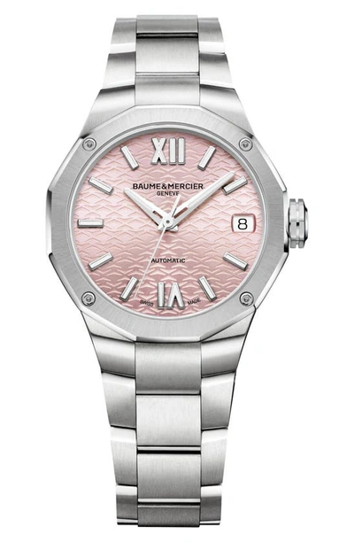 Baume & Mercier Riviera 10675 Automatic Bracelet Watch, 33mm In Pink