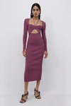 Jonathan Simkhai Danika Marled Midi Dress In Mulberry Multi
