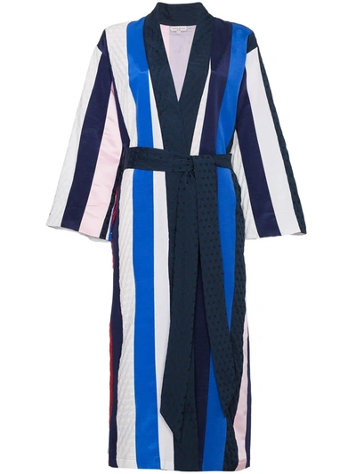 Natasha Zinko Striped Midi Dressing Gown In Multicolour
