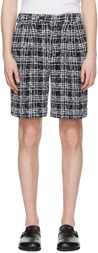 Auralee Chunky-knit Shorts In Black/white