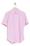 Coastaoro Coloras Multi Slub Short Sleeve Regular Fit Shirt In Pink