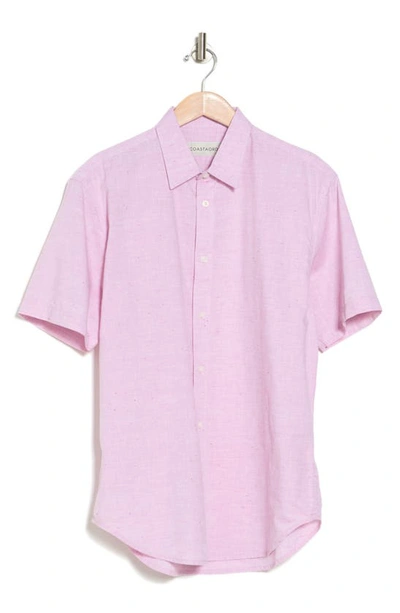 Coastaoro Coloras Multi Slub Short Sleeve Regular Fit Shirt In Pink