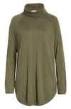 Caslon Turtleneck Tunic Sweater In Olive Sarma