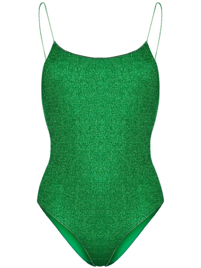 Oseree Green Lumiere Maillot One-piece Swimsuit In Emerald Green