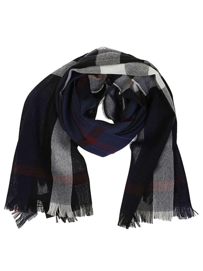 Burberry Checked Scarf In Blu