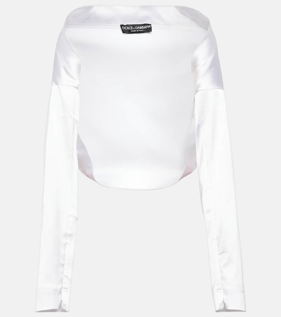 Dolce & Gabbana X Kim缎布短上衣 In White