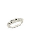 Sterling Forever Graham Band Ring In Silver