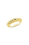 Sterling Forever Graham Band Ring In Gold