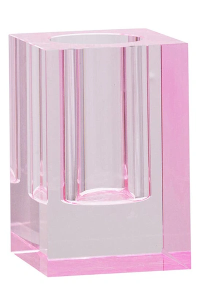 R16 Home Short Translucent Glass Vase In Pink
