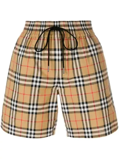 Burberry Dovemoore Cotton Shorts In Antique Yellow