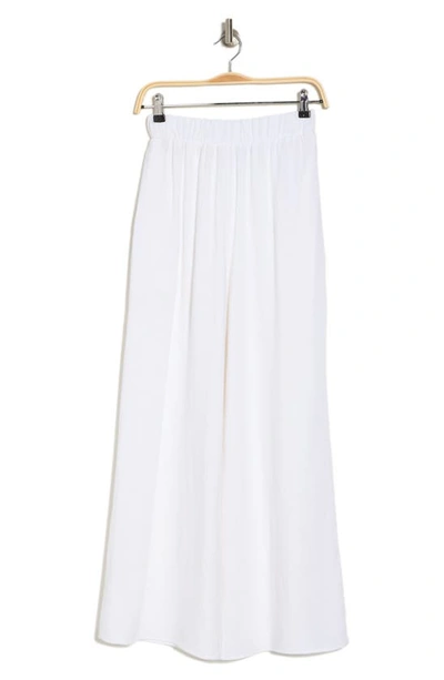 Renee C Wide Leg Linen Blend Pants In White