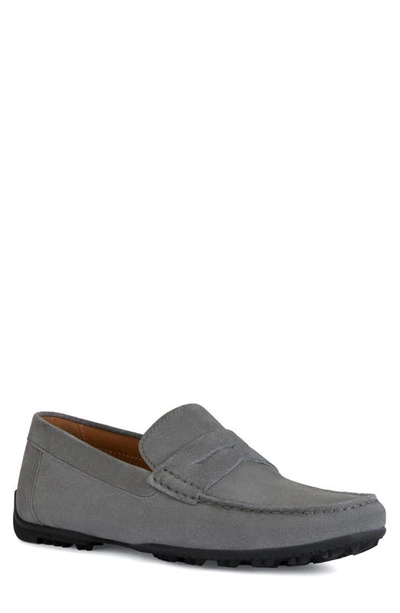 Geox Kosmopolis Penny Loafer In Dark Stone