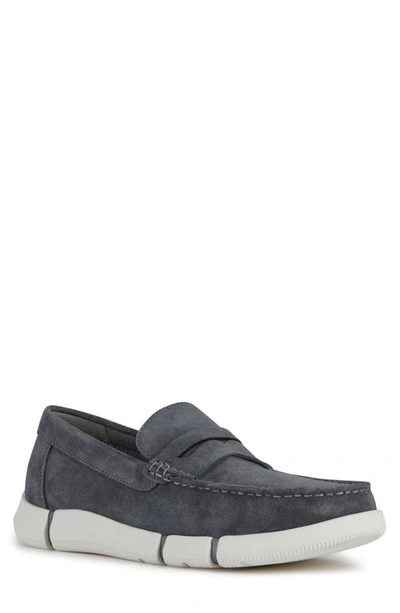 Geox Adacter Penny Loafer In Dark Stone