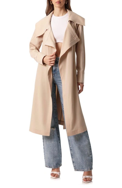 Avec Les Filles Drape Trench Coat In Nocolor